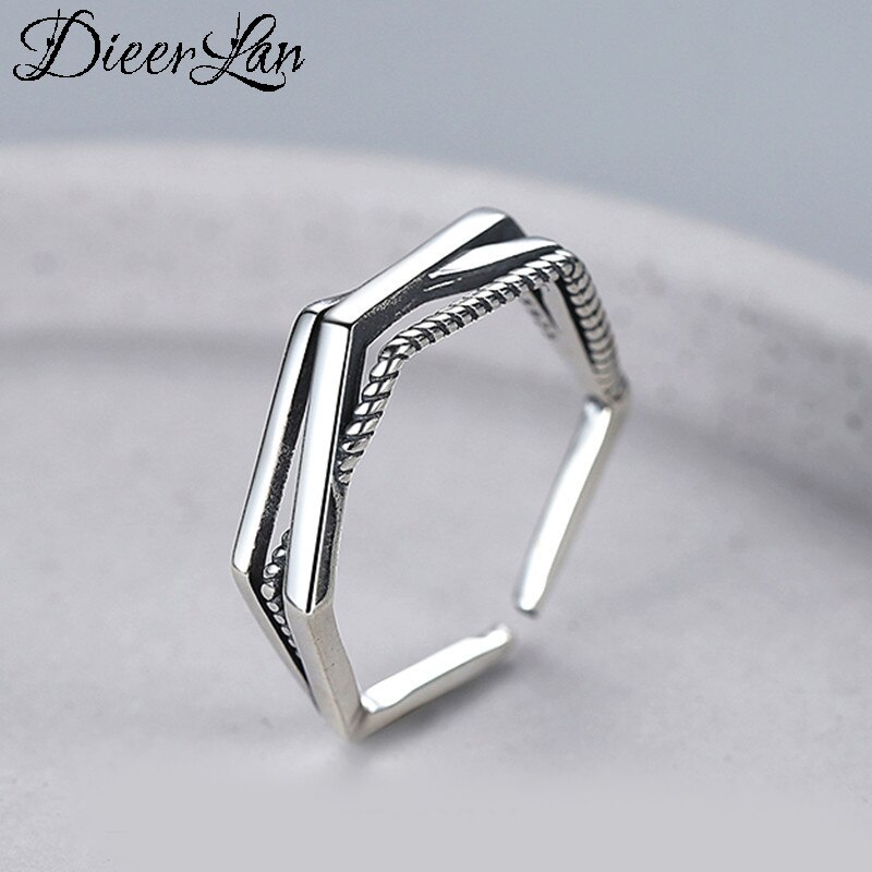 Punk Vintage Hexagon Ringen Voor Vrouwen Mannen Gothic Antieke Sieraden Anillos