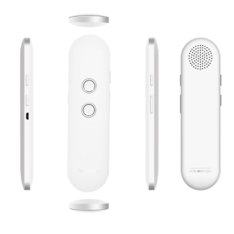 T4 Portatile Senza Fili Intelligente Traduttore 40 Lingue Traduttore Vocale APP Bluetooth A due Vie in Tempo Reale Istante Tradutor Per I Viaggi: WHITE