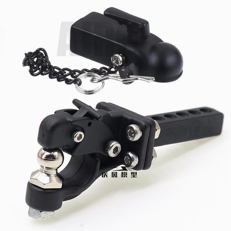 Ajrc rc bil metall dragkrok dragkrok mottagare för 1/10 rc crawler traxxas trx 4 trx -6 g63 axial scx 10ii 90046 d90 uppgraderingsdelar: Tvådelad svart