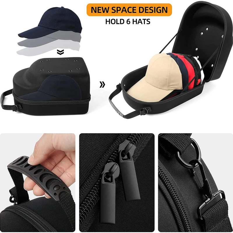 Hat Travel Bag Baseball Cap Case Sport Storage Box Display EVA Carrying Bags Solid Color Unisex Baseball