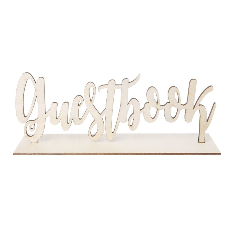 Cute Wooden Guestbook Sign Wedding Decor Freestanding Sign Decoration DIY