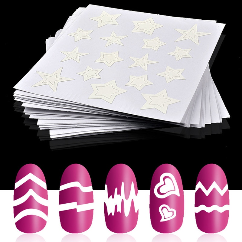 24 vel/set Franse ster glimlach manicure nail art stickers stencils voor nagels decoraties patroon