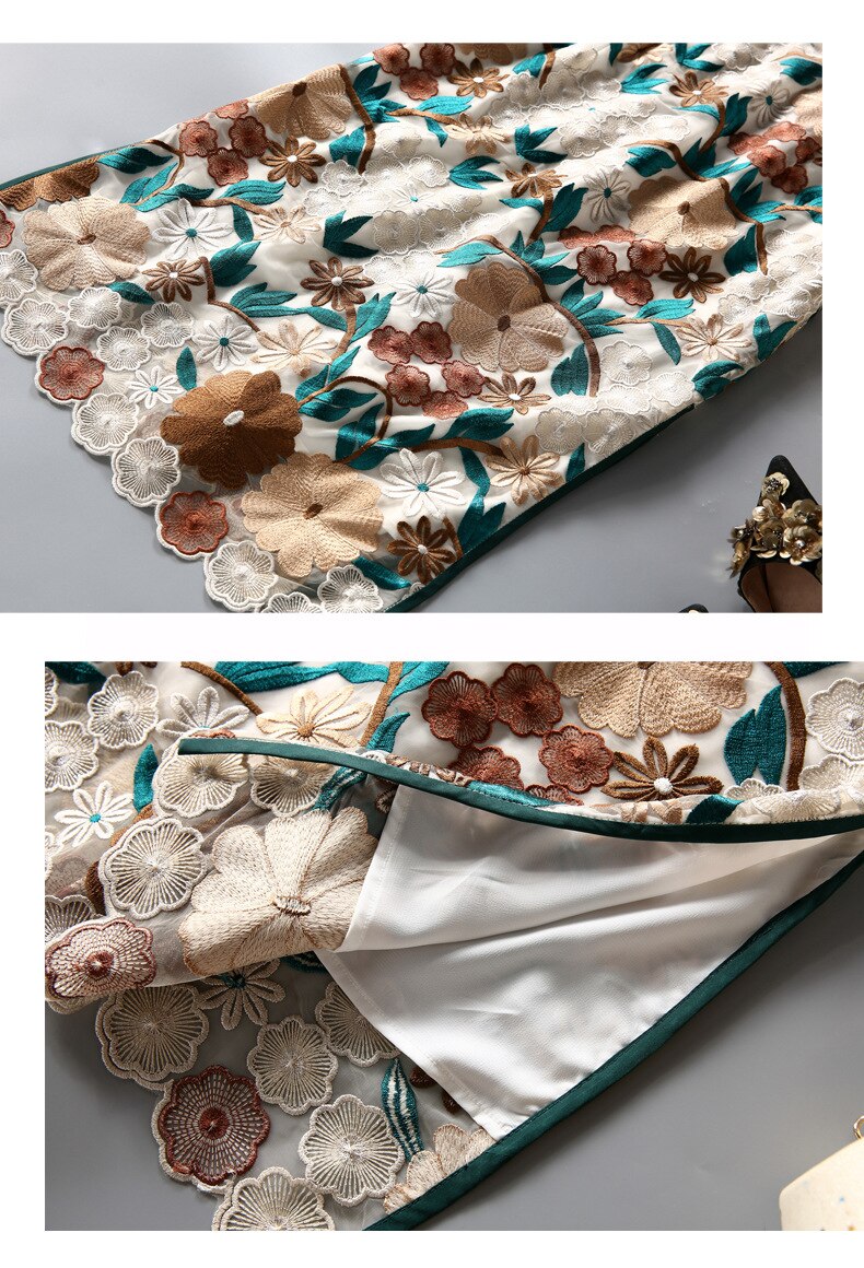 Mandarin collar embroidery party vintage luxury cheongsam dress