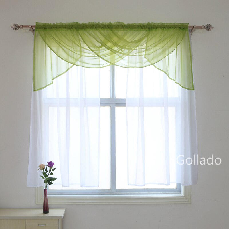 Panel Curtains With Valance Sheer Voile Living room Window Drapes Home Decor 1 Set