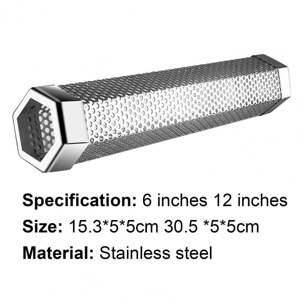 6/12inch BBQ Grill Cold Smoker Mesh Tube Eco-friendly Rust-proof Stainless Steel BBQ Pellet Smoker Tube Accessories for Home