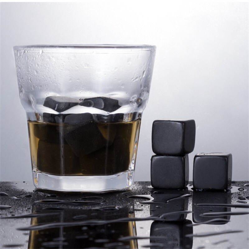 Piedras de Whisky de granito, juego de caja de madera para Tartar, mármol, café, piedra de hielo, Material de protección de mármol ambiental, herramienta para bebidas: Grey Marble