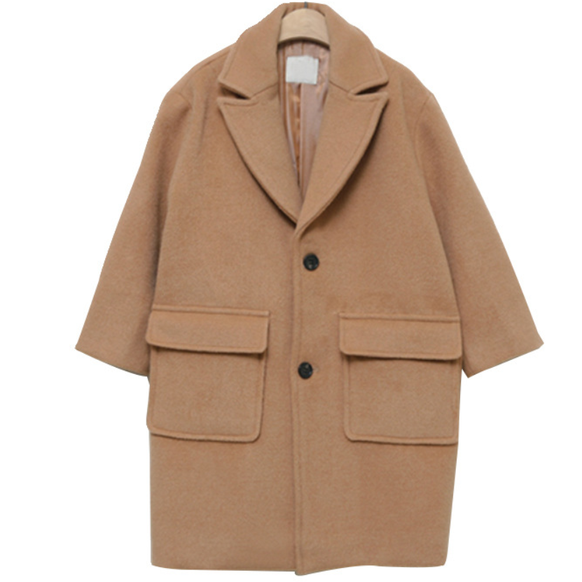 Outono inverno meninas casaco de lã moda alta qualidade casaco de lã para meninas crianças outerwear jaqueta de lã: 160cm