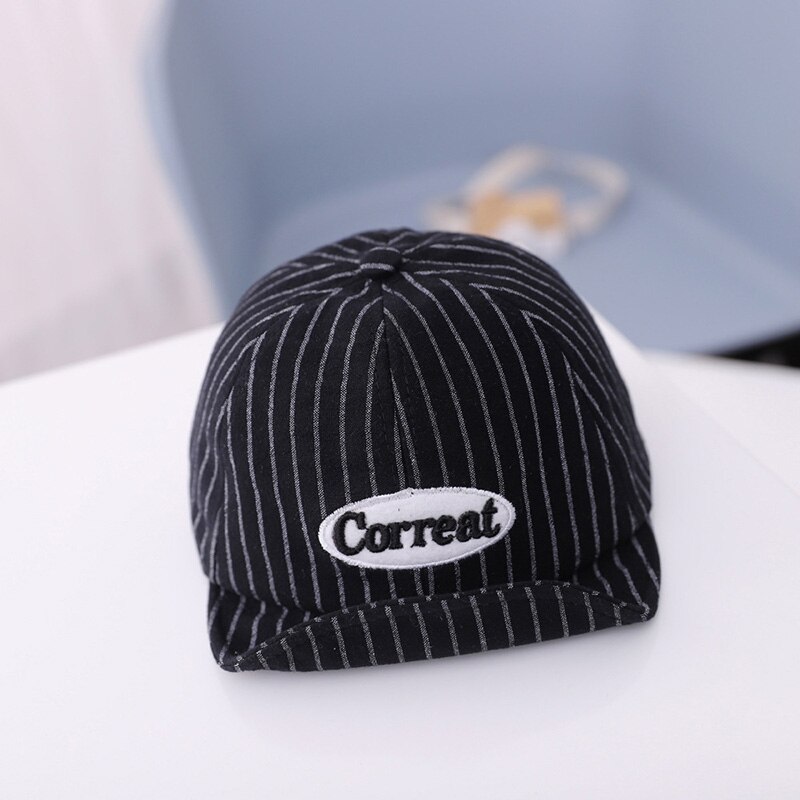 Embroidered Letters Baby Baseball Cap Striped Spring Summer Baby Girl Boy Sun Hat Outdoor Kids Children Visor Hat