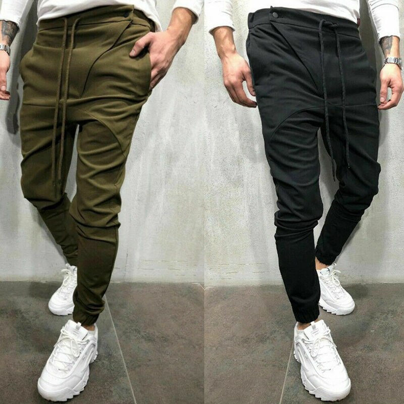 Merkki miesten perus jogger pehmeät housut puuvilla active urban slim fit kuminauha