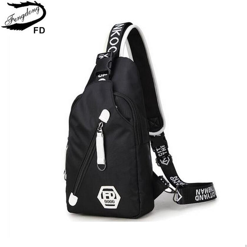 Fengdong crossbody bags for men women travel bags casual Chest Bag Pack Waterproof Single Shoulder Strap sling messenger bag: C3