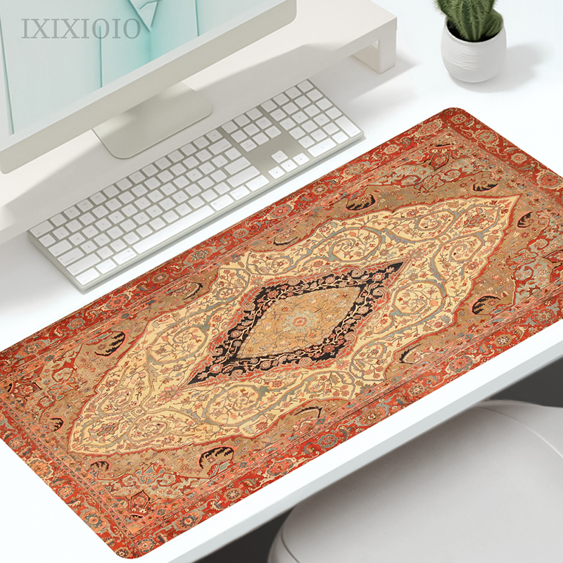 Beautiful Persian Mouse Pad Gaming XL Large HD Home Mousepad XXL Desk Mats Non-Slip Carpet PC Desktop Mouse Pad: XXS / Khaki