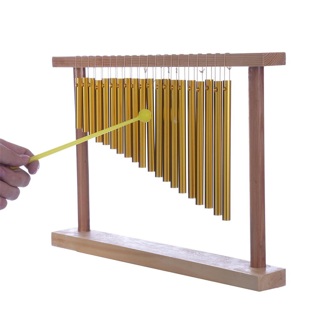 Cloche de barre à carillon en cuivre de 20 tons avec support en bois, Instrument de Percussion pour enfants, illumination musicale: Default Title