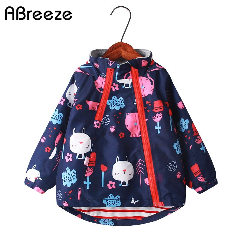 Lente Herfst Meisjes Bovenkleding Jassen Mode Van Kinderen Jassen Voor Meisjes Kat Print 2-9Y Kids Jassen Meisjes