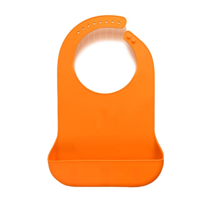 Volwassenen Waterdicht Anti-Olie Siliconen Bib Ouderen Aged Etenstijd Doek Protector: Orange