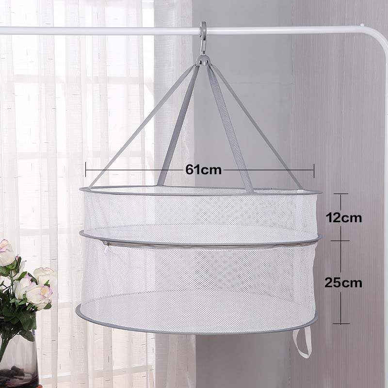 Windproof Clothes Drying Net For Sweater Bra Underwear Hanging Drying Rack Laundry Basket Mesh Folding Nets Flat Out to Dry: 9 lockable