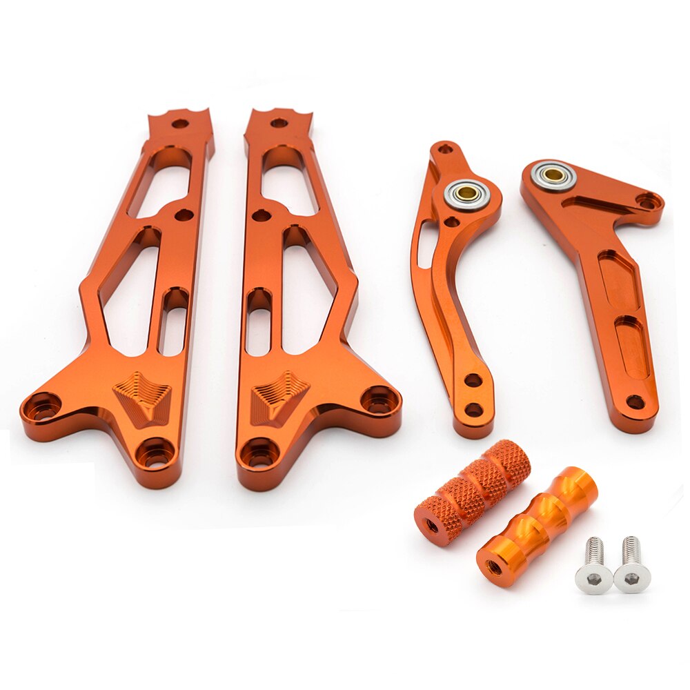 For Honda GROM MSX125 CNC Aluminum Alloy Motorcycle Rearset Footrest Footpeg Pedal Rear set Foot rest Accessories Part: A set  Orange