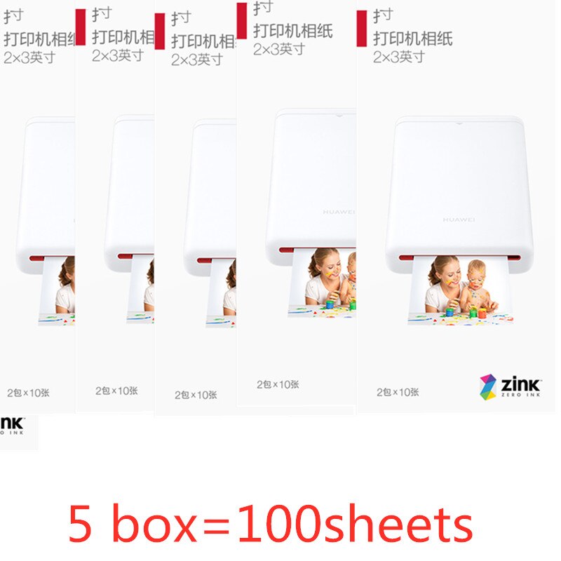 Papel fotográfico Original Zink 2*3 pulgadas 50*76mm para impresora Huawei Canon zoemini LG PD261 251 233 239SP: 5 box