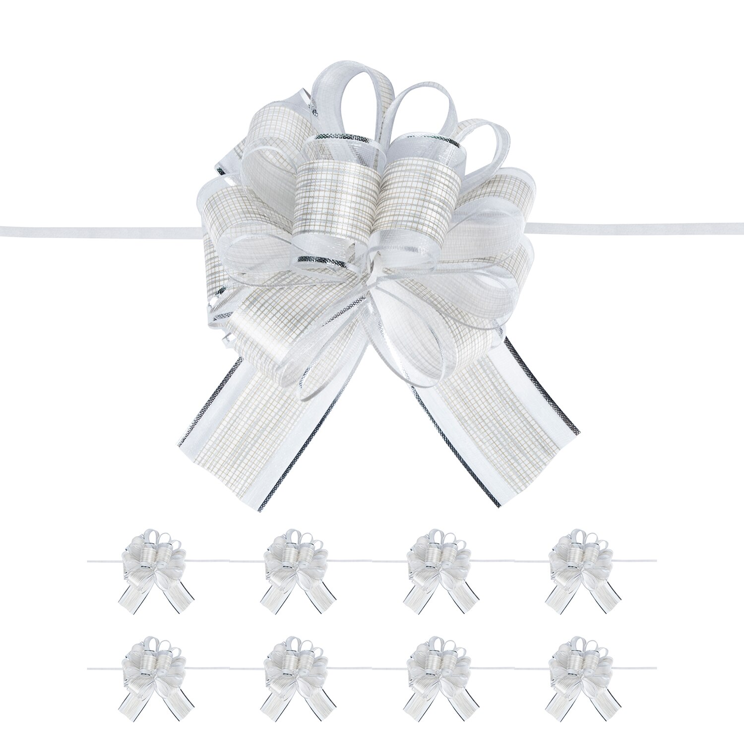 Lazos grandes de 5 piezas para envolver , lazo con cinta para cestas de de boda, lazos para envolver de