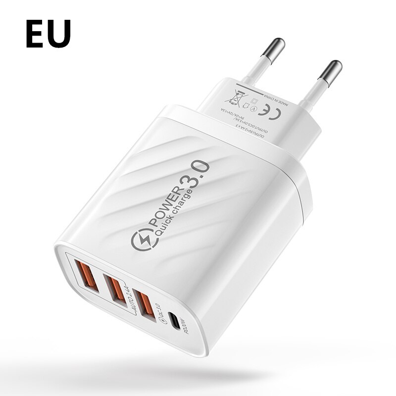 30W USB C Ladegerät Schnell Ladegerät Für iphone 13 12 Xiaomi Huawei Samsung Quick Charge 3,0 4,0 handy lade adapter QC 3,0: White EU Plug