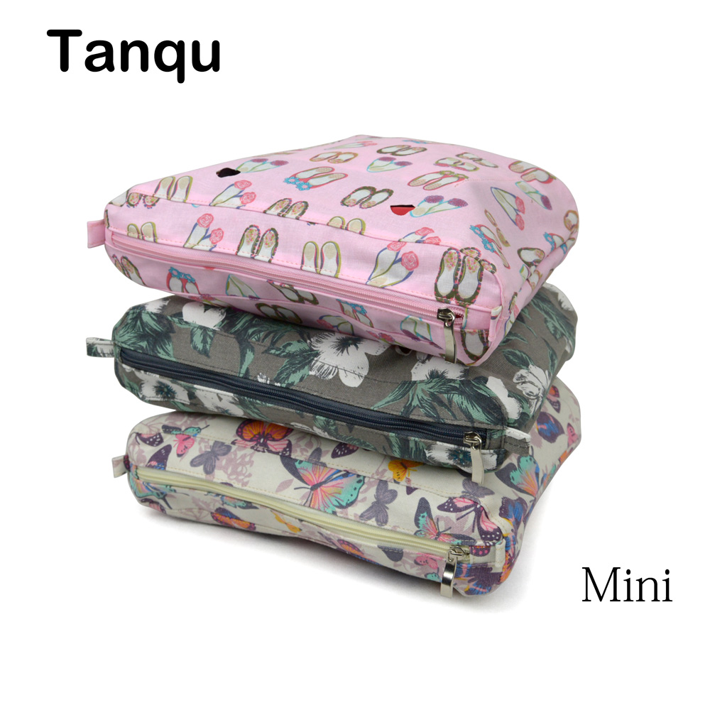 TANQU Colorful Waterproof Inner Lining Insert Zipper Pocket for Mini Obag Canvas Inner Pocket for O Bag