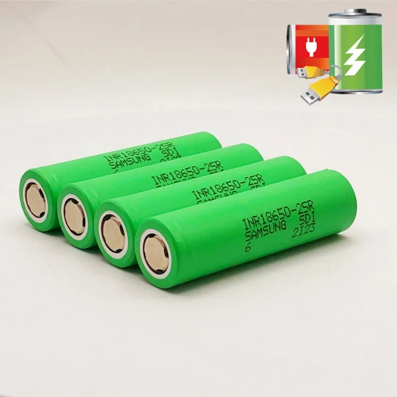2000mAh 3.7V INR18650 25R 20A Lithium Battery For Screwdriver Flashlight Tool Battery+Charger