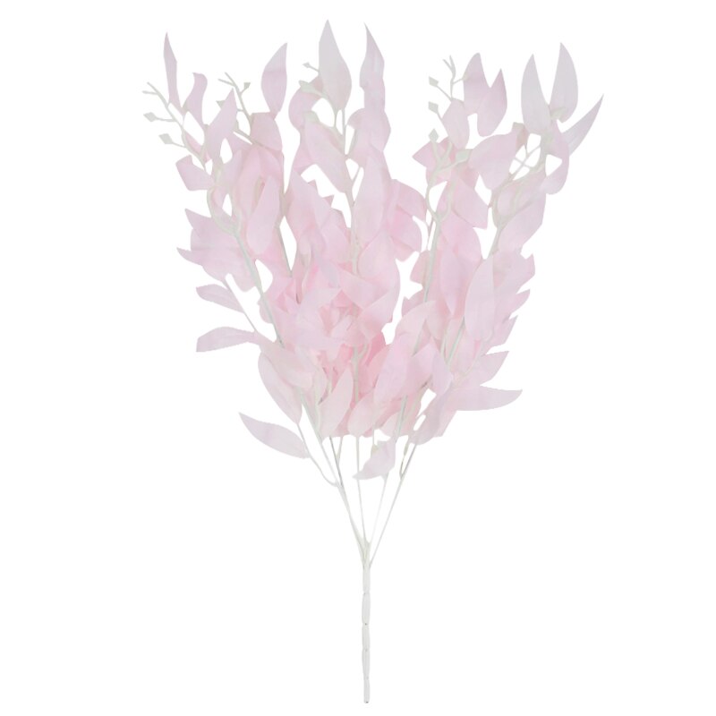 Ramo de hojas de sauce Artificial de seda, 52cm, hojas verdes, flores, decoración para sala de estar, arreglo, suministros de boda: B04 pink