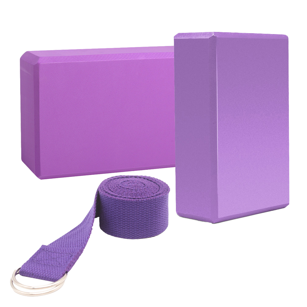 2 blocchi yoga EVA 1 pezzo blocchi di stabilità della cinghia yoga in cotone set di cinghie yoga per la meditazione yoga pilates yoga