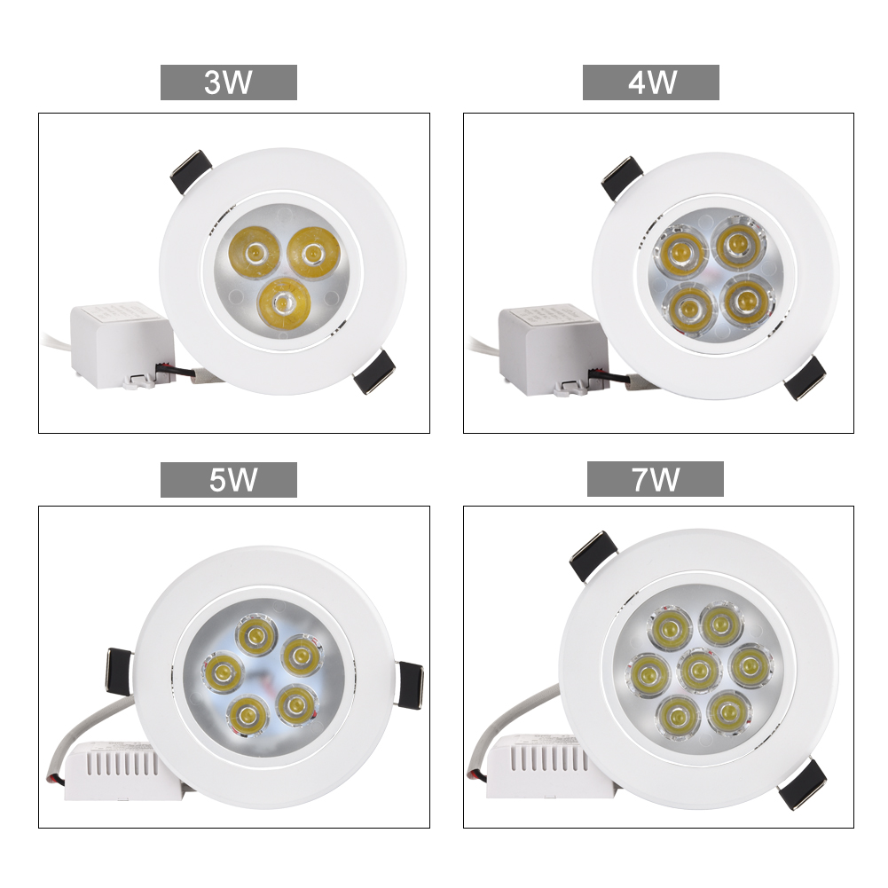 Dimbare Verzonken Led Downlight 3W 4W 5W 7W Dimmen Led Spot Light Led Plafondlamp Ac 110V 220V