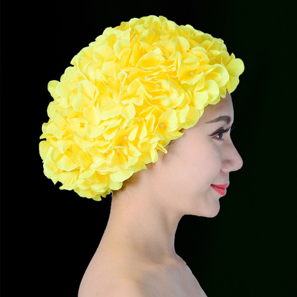 Gorros De Natación De Pétalos 3D Para Mujer, Gorro De Baño Delicado, Gorro De Flor Retro