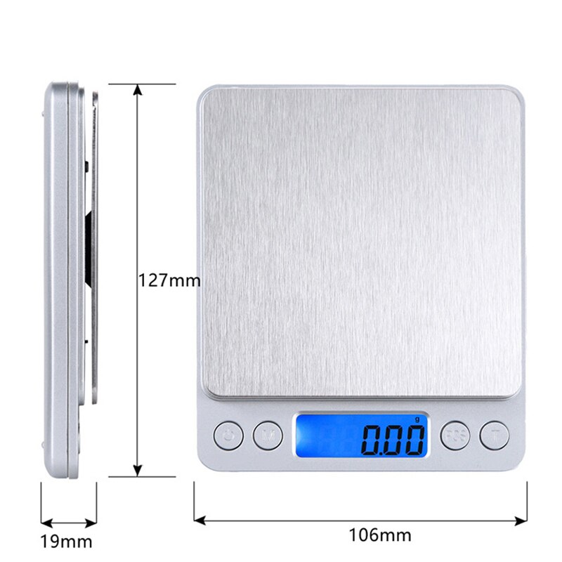 Digital Stainless Steel Kitchen Scale Electronic Cooking Food Scale Measuring Tool Mini Pocket Jewelry Scale Kichen Accessories