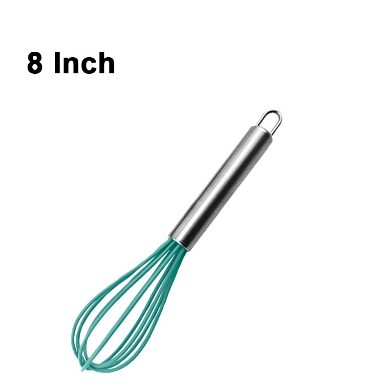 Rvs Garde Keuken Whisk Melk Eiklopper Voor Koken Mengen Kloppen Verslaan Roeren Ballon Garde 8 "10" 12": 8 INCH Aqua