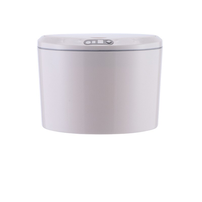 Mini Desk Trash Bin Trash Can with Lid Intelligent Sensing Desktop Storage Garbage Basket Plastic Dustbin Office Organizer: 3L Khaki