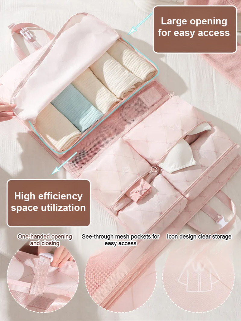 Travel Storage Bags Suitcase Storage Bags Foldable Hanging Large Capacity Storage Bags Waterproof Clothing Partition Storage Bag