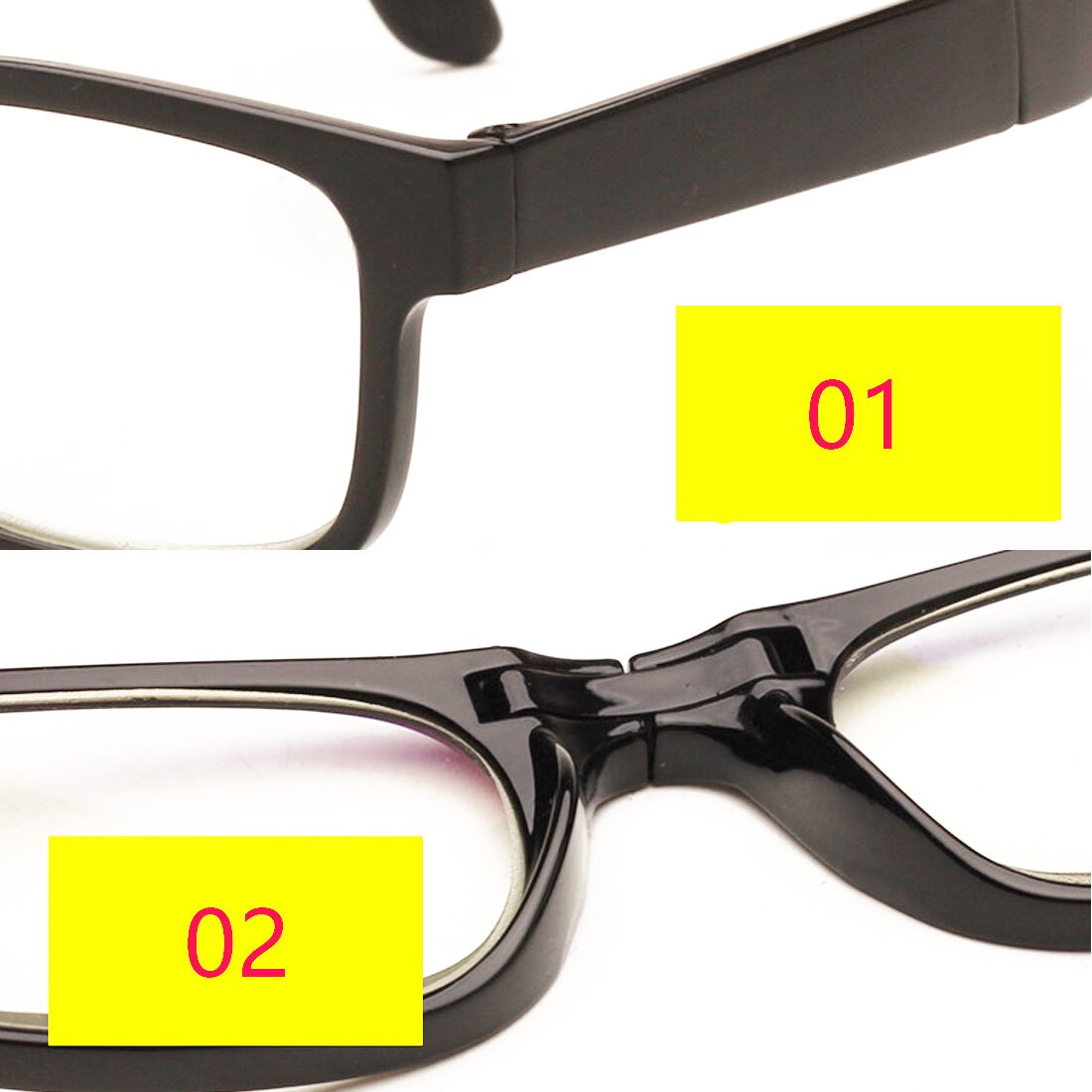 Lunettes de lecture à 1pc verres grossissants, portables pour parents presbytes, grossissement de 100-400 degrés