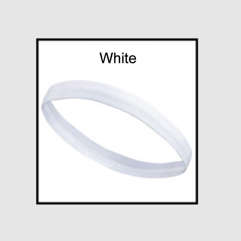 1 pz fasce per le donne calcio yoga fasce per capelli puri antiscivolo gomma elastica sottile sport fascia uomo accessori per capelli copricapo: bianca