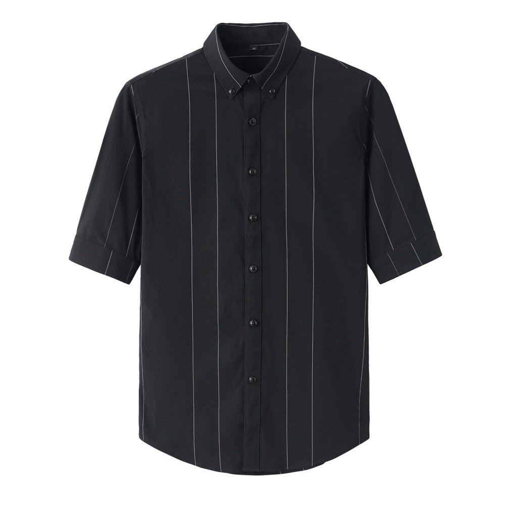 Brittiläinen kesä yksinkertaiset raidalliset paidat miesten miesten vaatteet puolihihaiset miesten mekkopaita slim fit rento pusero homme