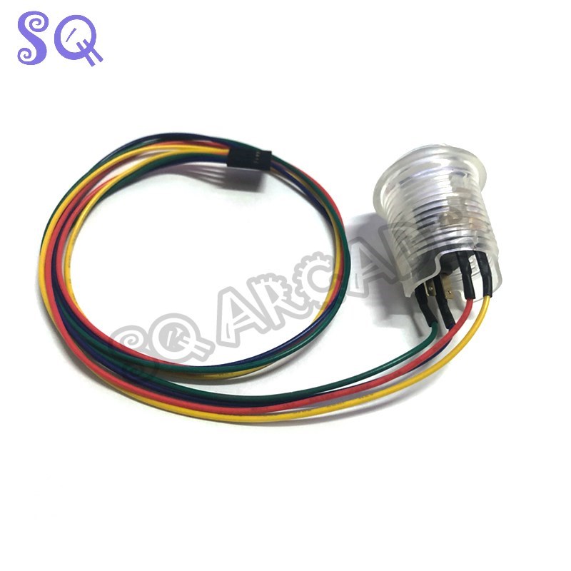 10 stücke Arkade-Spiel Goldleaf RGB beleuchtet 3,3 V Druckknopf 2,8mm für Mutter oder virtuelle Flipper pacled64 oder I-PAC io