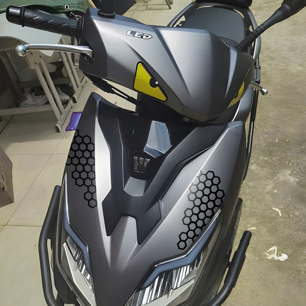 Honeycomb Motorcycle Sticker Reflective Motorcycle Helmet Body Grid Shaped Decal Waterproof Motorcycle Accesssories
