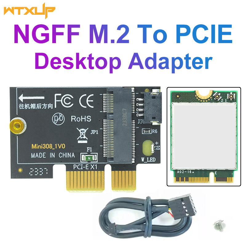 PCIE Wifi Card Adapter Wireless Network Card M2 NGFF Bluetooth Converter For Desktop Wi-Fi 8260 8265NGW AX200 9260 BE200