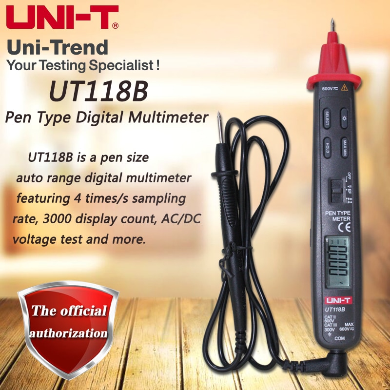UNI-T UT118B Pen Type Digitale Multimeter/EF functie/LCD backlight/digitale hold/automatische uitschakeling