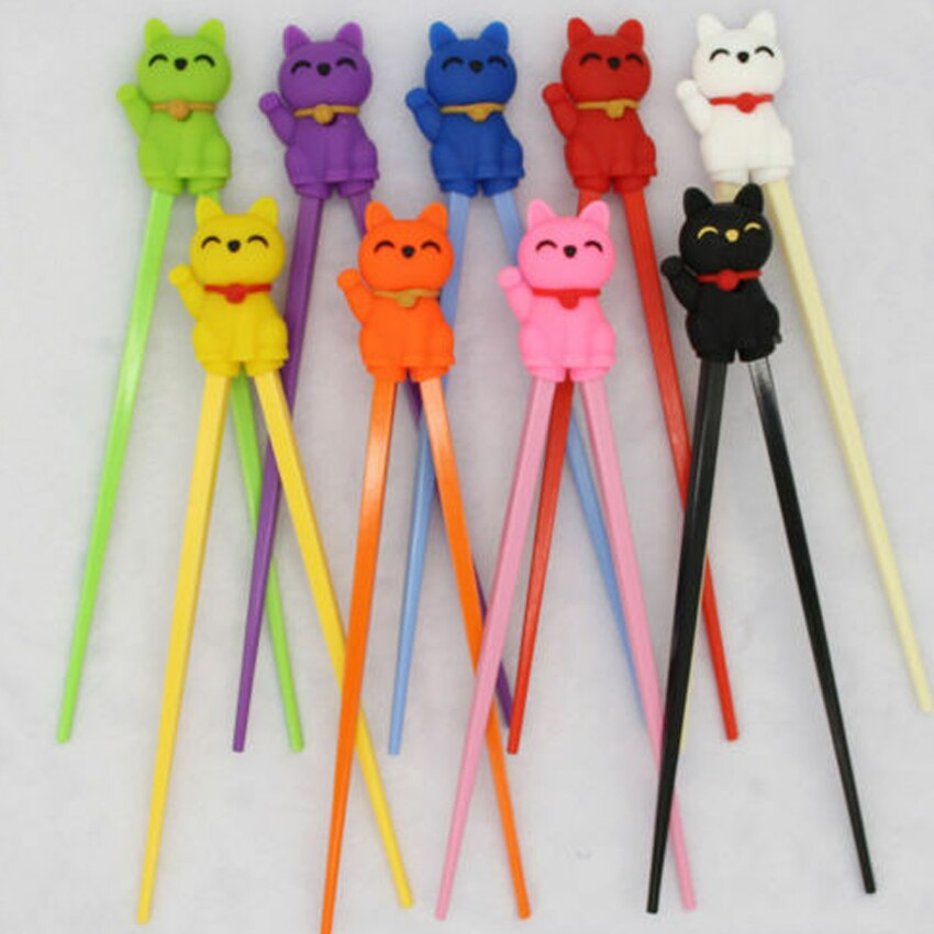 Palillos de goma antideslizantes para niños, palillos de entrenamiento al azar, para aprendizaje, 1 par