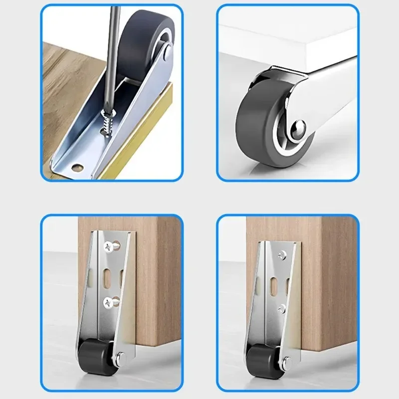 16/1PCS Furniture Caster Universal Sliding Door Guide Wheel Mini Silent Directional Roller for Table Cabinet Bottom Moving Tool
