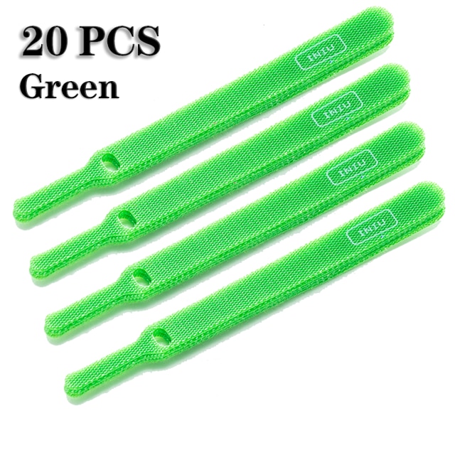 INIU USB câble enrouleur organisateur maison harnais finition fixe PC puissance fil gestion écouteur bâton cravate câble pour iPhone 12 11: 20PCS Green