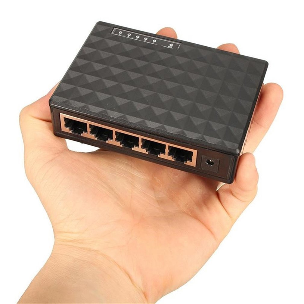 Rj45 Mini 5-Ports Fast Ethernet Network Black Switch Hub Switch For Desktop PC