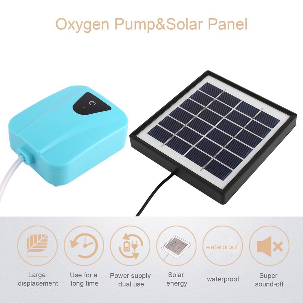 1 set Solar Powered Oxygenator Water Oxygen Pump Pond Aerator Aquarium Air Pump Solar aeration pump Oxygenation machine