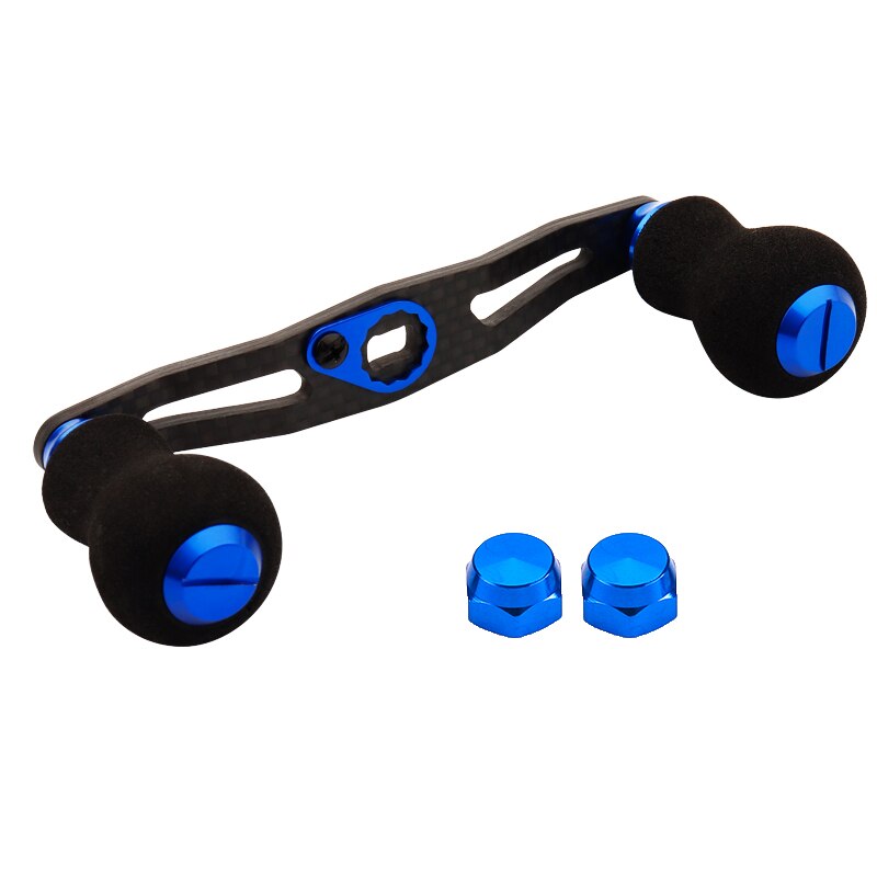 Jitai 8*5/7*4Mm Gat Carbon Visserij-reel Handvat Voor Baitcasting/Spinning Wielen Zwart Eva knoppen Vissen Accessoires Rocker: BLUE / 8X5MM
