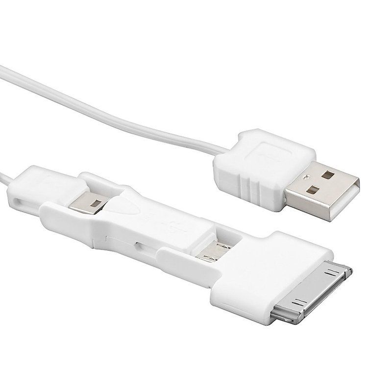 3in1 Retractable Mini Micro USB Sync Charger Cable for iPod iPhone 4 4S 3G