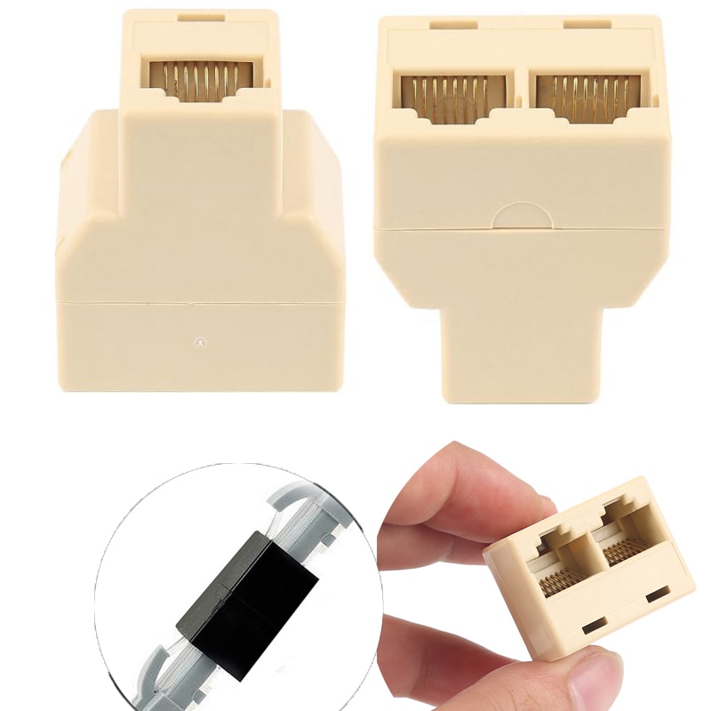 2021 RJ45 Splitter Ethernet adattatore cavo Lan 1 a 2 vie Extender Splitter per connessione Internet accoppiatore contatto spina modulare