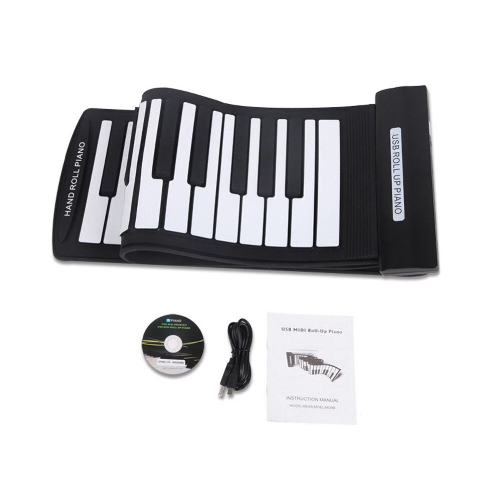 Draagbare 61 toetsen flexibele oprolbare piano usb midi elektronisch keyboard handrolpiano