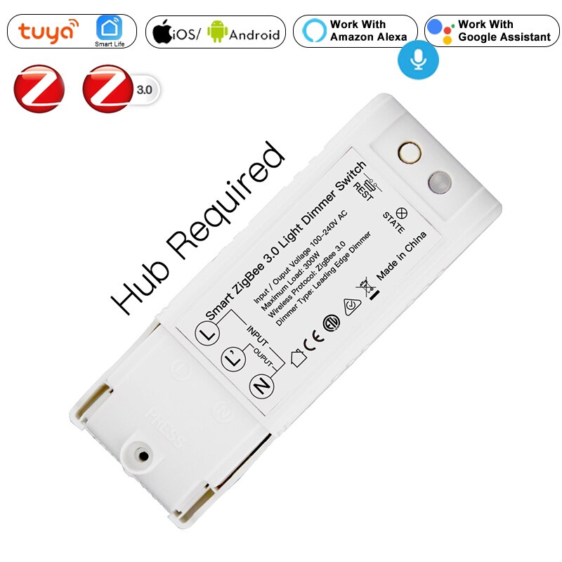 DIY Zigbee Smart Home Automation Dimmer Switch Remote Control Work with Echo Plus Alexa SmartThings Fit for Most Zigbee 3.0 Hub: Dimmer Switch